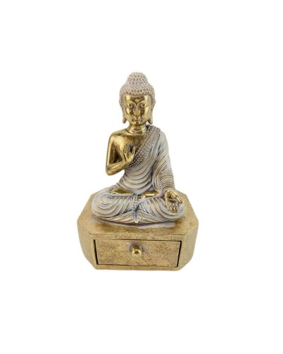 Koristehahmo Romimex Kullattu Buddha 11 x 17 x 9 cm