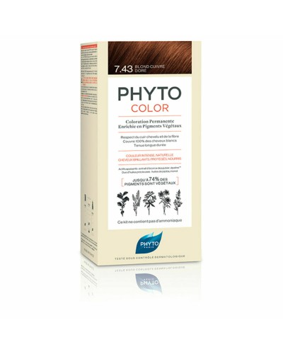 Phyto Phytocolor 7.43 Biondo Dorato Ramato: Tintura Permanente Senza Ammoniaca
