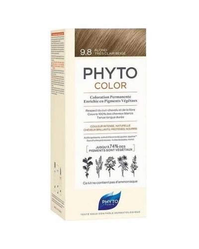 Phyto Phytocolor 9.8 Blond Clair Beige - Coloration Permanente Cheveux aux Herbes Naturelles
