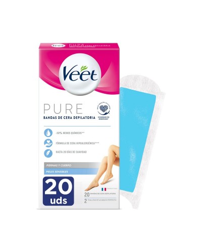 Kroppshårsvaxremsor Veet Känslig hud 20 antal