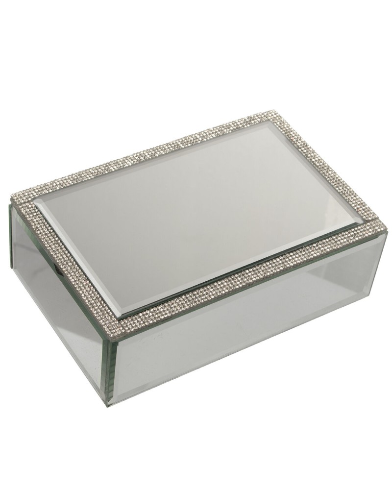 Jewelry box Alexandra House Living Grey Crystal Mirror 20 x 6 x 13 cm