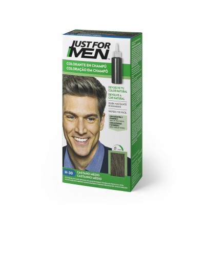 Just For Men Champú Colorante Castaño Medio - Tinte para Cabello Hombre 30ml
