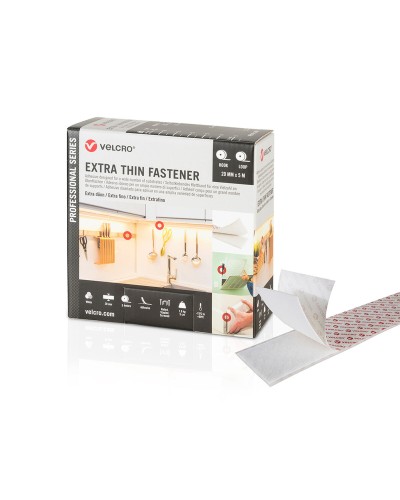 Velcro Cinta Adhesiva de Doble Cara Blanca, 20 mm x 5 m, Sujeción Segura
