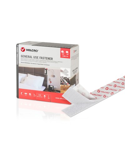 Nastro biadesivo Velcro Bianco da 50 mm x 5 m per Fissaggi Resistenti su Superfici