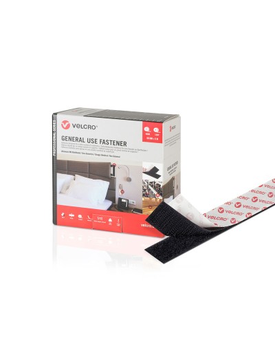 Dubbelsidig Tejp Velcro Svart 50 mm x 5 m