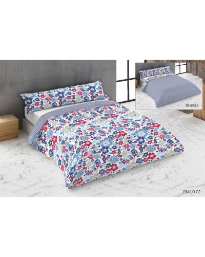 Täckslagsset Hosteline PAULO Blå Säng 180 3 Delar