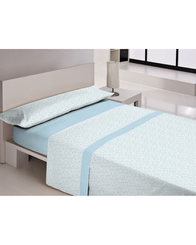 Libela PIRINE GOMERA Spannbettlaken Einzelbett, Hellblau Frisch und Komfortabel
