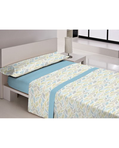 Draps Libela PIRINE SAONA Bleu, Aile française - Ensemble Coton
