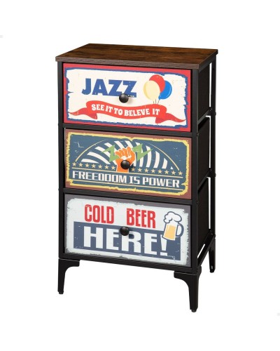 Commode Vintage Max Home 45x77x30 cm, Style Rétro et Fonctionnel
