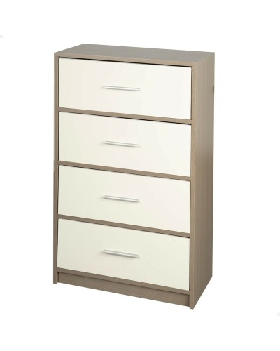Cómoda Max Home 58 x 91 cm, Blanco Gris, Estilo Moderno

