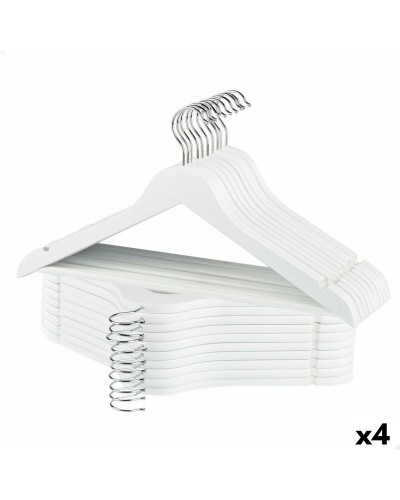 Max Home Set de 20 Cintres Blancs en Bois et Acier (Dimensions : 44,5 x 23 x 1 cm)
