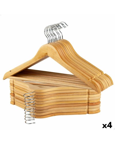Vaatehengarisetti Max Home Luonnollinen Puu Teräs 44,5 x 23 x 1 cm 20 Kappaletta (4 osaa)