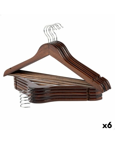Vaatehengarisetti Max Home Ruskea Puu Teräs 44,5 x 23 x 1 cm 10 Kappaletta (6 osaa)