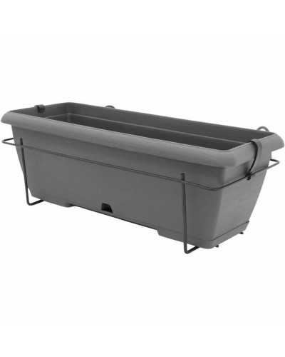 Plantenbak Garden ID Antraciet Steeneffect 50 cm