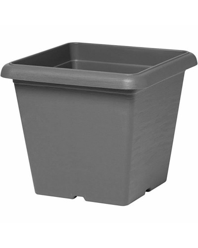 Vaso Garden ID Quadrato Effetto Pietra, Antracite, per Esterni, 40 x 35 cm