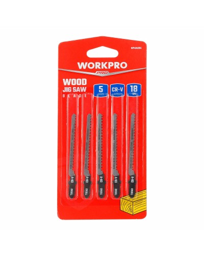 Sahanterä Workpro T101A0 Pistosaha Puu (5 osaa)