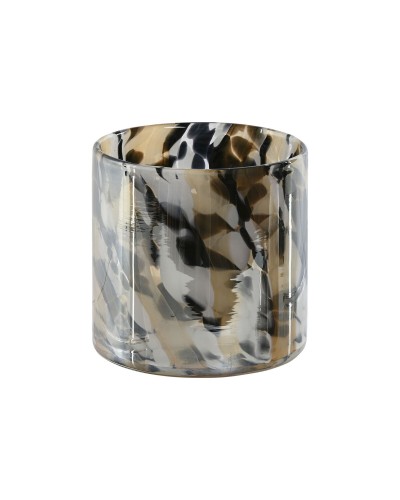 Candelabro ESPRIT de Cristal Negro y Crema 12x12x11,5 cm
