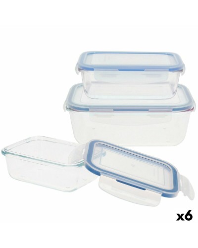 Max Home Set Stapelbare, luftdichte Küchenbehälter, 6 Stück - 23 x 7,5 x 17,5 cm
