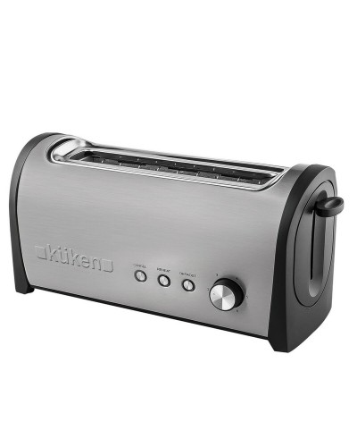 Küken Grille-pain 1000W - Acier Inoxydable, 2 Tranches, Cuisson Réglable
