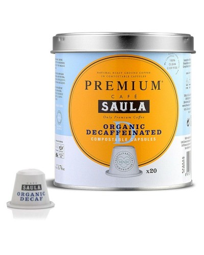 Koffiecapsules met doos Saula COMPOSTABLE ORG.DECAF