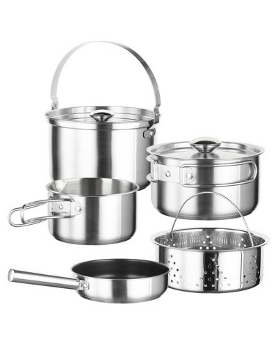 Batería de Cocina Inoxibar KAMPING 61117, 7 Piezas en Acero Inoxidable
