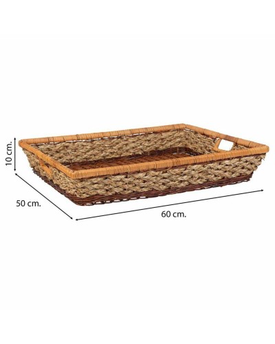 Tray Alexandra House Living Brown Rope 50 x 10 x 60 cm Rectangular