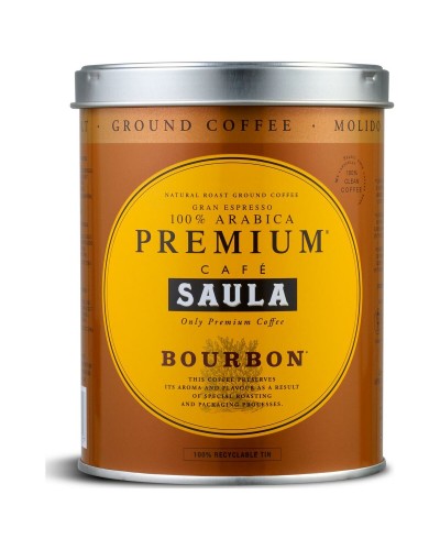 Café Molido Saula Bourbon: Aroma Intenso, Sabor Redondo para una Perfecta Degustación.
