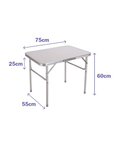 Marbueno Hopfällbart Aluminium Bord D25 Blandat Camping och Strand 75X55X25/60 cm 10013