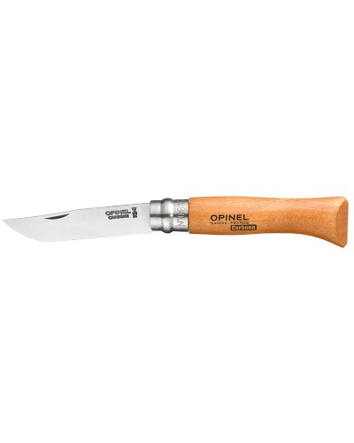 Opinel N°8: Carbon Steel Folding Knife, Beech Handle 8.5cm
