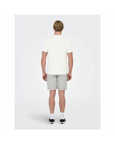 Herren Kurzarm-T-Shirt Only & Sons Onskolton Reg Beach Weiß