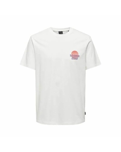Only & Sons Onskye Herren T-Shirt Weiß - Kurzarm Regular Fit
