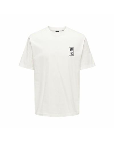 Only & Sons T-shirt Homme Onskace Rlx Blanc - Manches Courtes Coton
