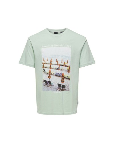 Miesten T-paita Only & Sons Onskolton Reg Beach Surf Vihreä