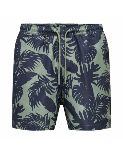 Miesten uimahousut Only & Sons Onsted Life Flower 2 Vihreä