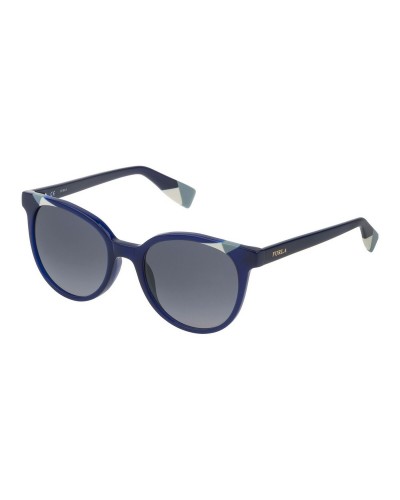 Furla SFU229 Lunettes de Soleil Femme - Monture Grise, Verres Dégradés, Protection UV
