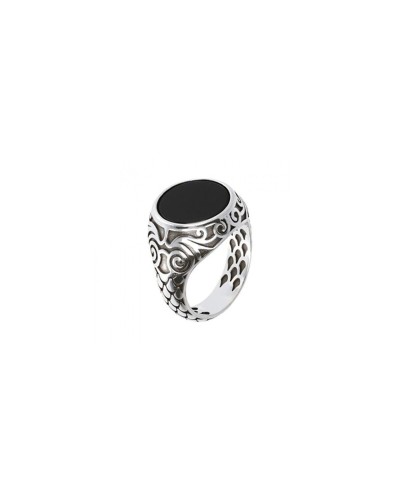 Albert M. Anillo Hombre Acero Inoxidable Negro [Talla 24] - Diseño Moderno
