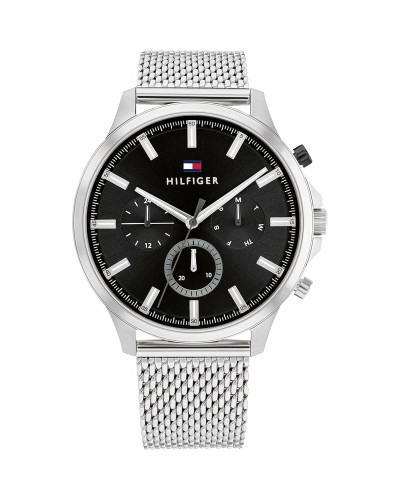 Tommy Hilfiger Montre Homme 1683473 : Noir Argenté, Élégant
