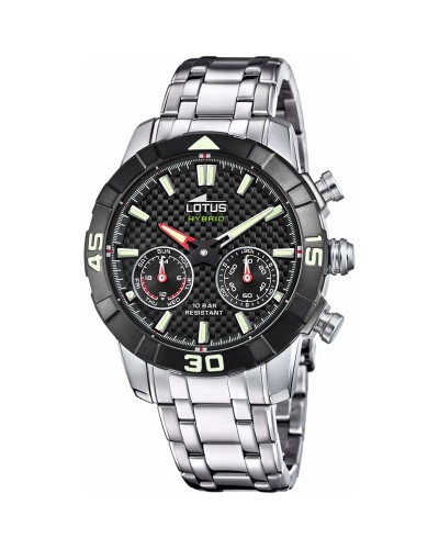 Lotus Orologio Uomo 18810/2: Nero Argentato, Design Elegante
