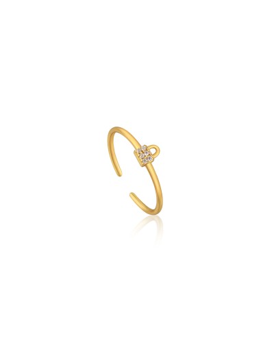 Bague Femme Ania Haie Or 14k Réglable Taille 13 - Design Moderne
