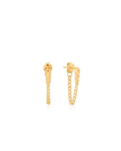 Ania Haie Pendientes Plata 925 Oro Amarillo Aro 2cm Mujer
