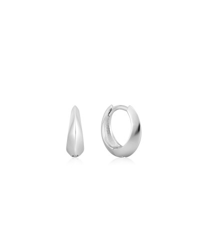 Ania Haie Pendientes de Mujer E025-05H Aro Plata de Ley 925 Rodiada 1cm
