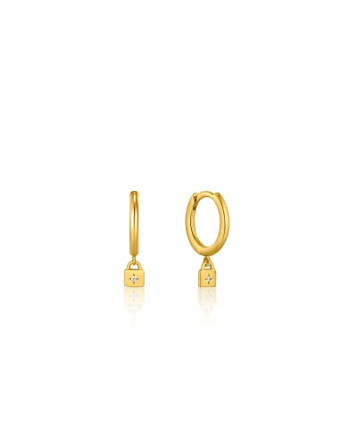 Ania Haie Pendientes Plata de Ley 925 Chapado en Oro - Aros 1.5cm - Mujer
