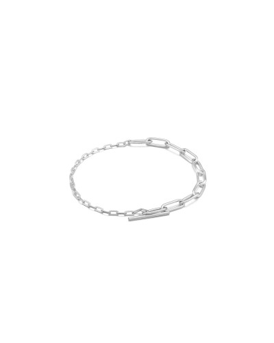 Ania Haie Women's Bracelet 925 Sterling Silver Rhodium Plated - 19cm Elegant and Refined
