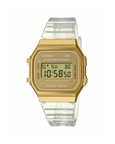 Unisex kellot Casio VINTAGE COLLECTION - TRANSPARENT BAND - GOLD