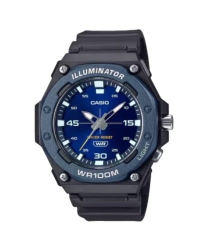 Casio Illuminator Homme : Montre Digitale WR100MT, Ø 48mm, Éclairage LED
