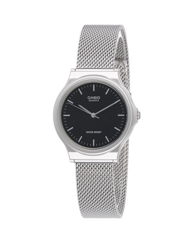 Casio Vintage Unisex Uhr Schwarz Silber Ø35mm - Retro-Stil Edelstahl
