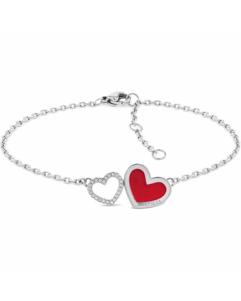 Tommy Hilfiger Bracciale Donna Argento, Logo Iconico, Regolabile
