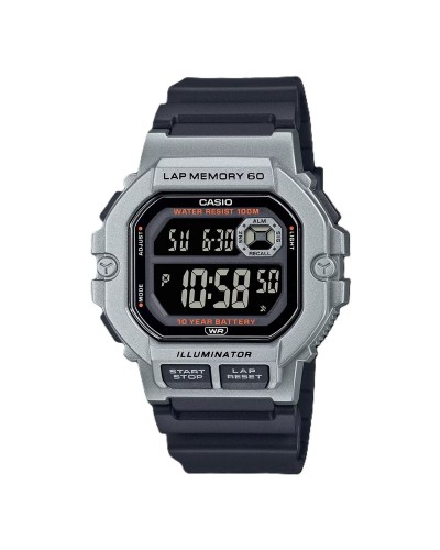 Casio Illuminator Negro: Reloj Hombre Digital Ø44mm - Resistente & Iluminado
