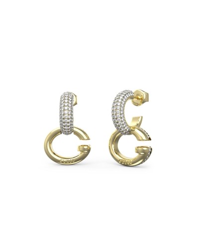 Guess Pendientes Mujer JUBE04521JWYGT-U Oro Amarillo Colgantes Logo
