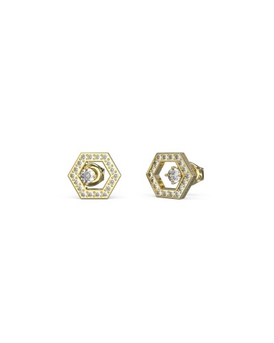 Guess Boucles d'Oreilles Femme Dorées Pendantes Logo Cristaux JUBE04651JWYGT-U
